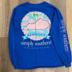 Simply Southern Kids Kentucky Blue Long Sleeve Tee